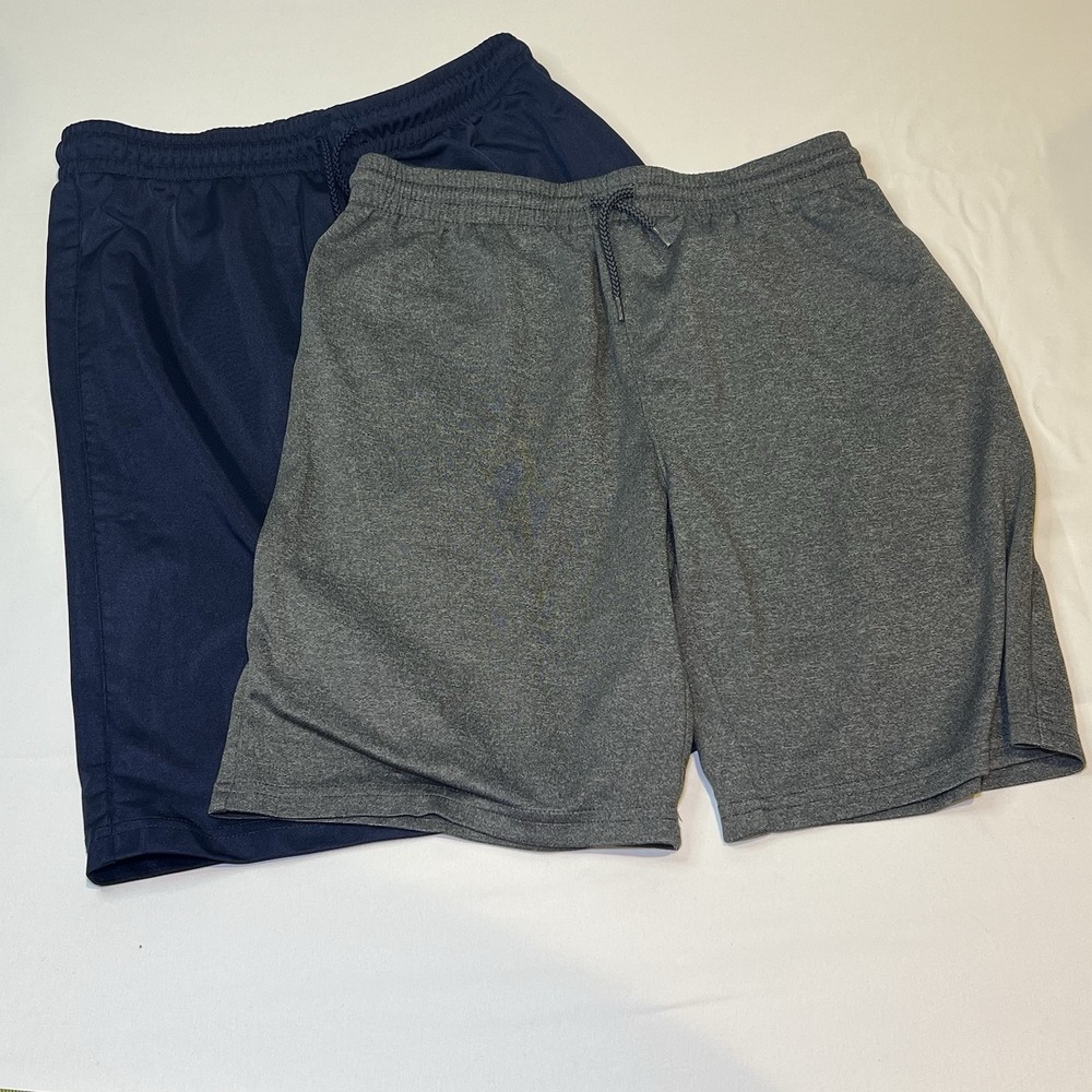 2 Children's Place Sport XL Boy's Basketball Shorts Navy Gray Blue US 14 Lot